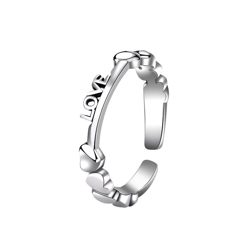 Open ring with heart shape