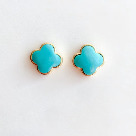 Clover Turquoise Studs