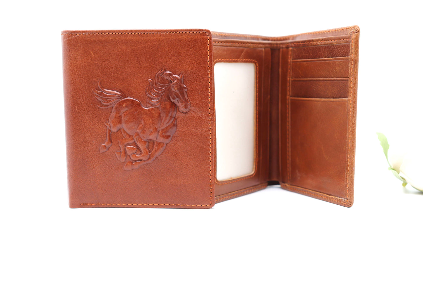 Natural Grain-mark Leather Wallet