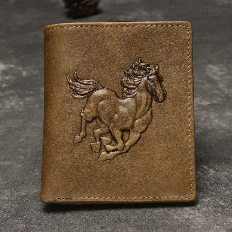 Natural Grain-mark Leather Wallet