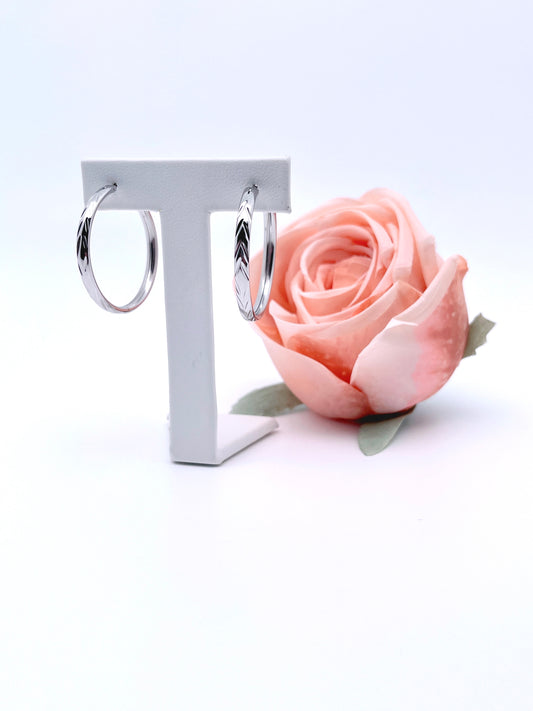 Lucky Endless Hoop Earrings in Sterling Silver