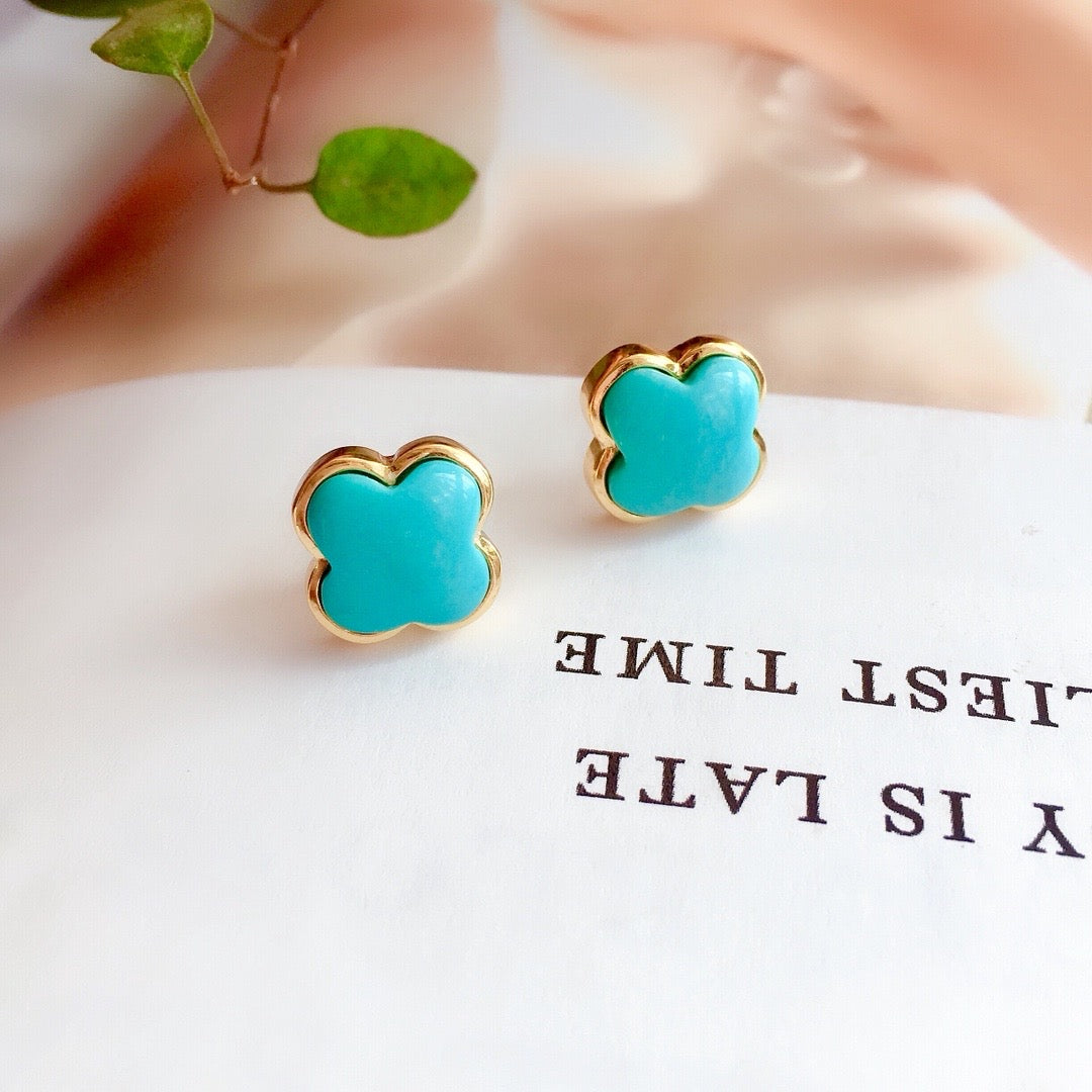 Clover Turquoise Studs
