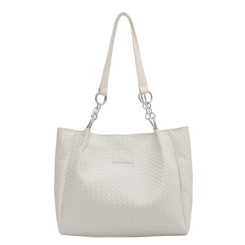 Large Woven Tote with Zipper