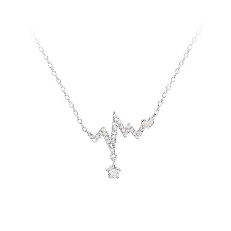 Love on Mountain Outline Necklace in Sterling Silver