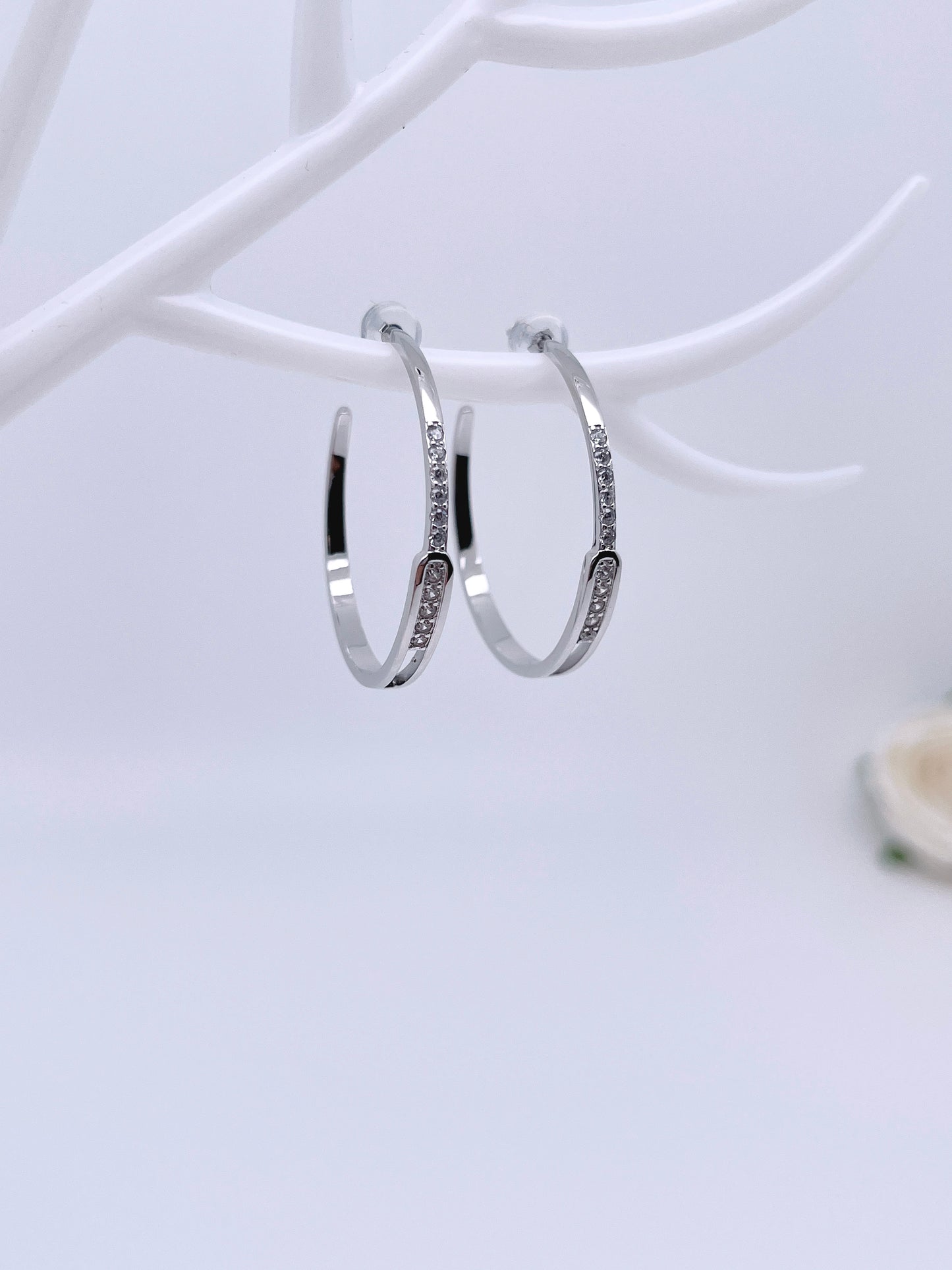 Big O Hoop Luna Earrings in Sterling Silver