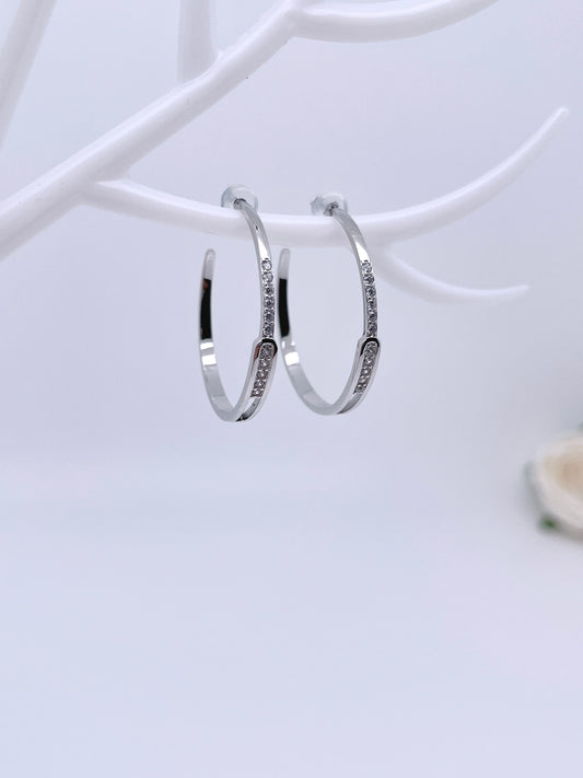 Big O Hoop Luna Earrings in Sterling Silver