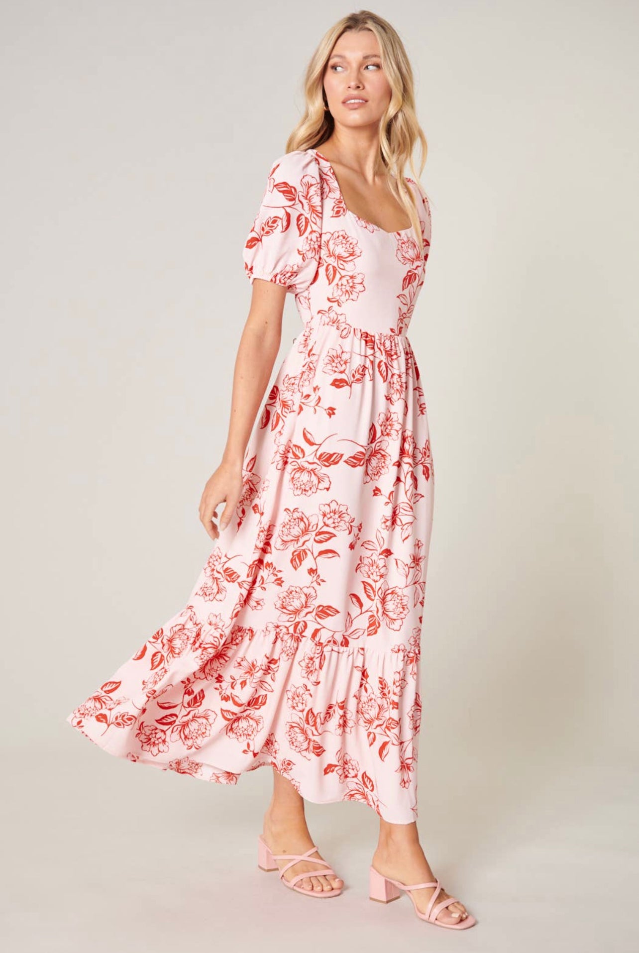 Pretty in Peonies Lynette Sweetheart Maxi Dress