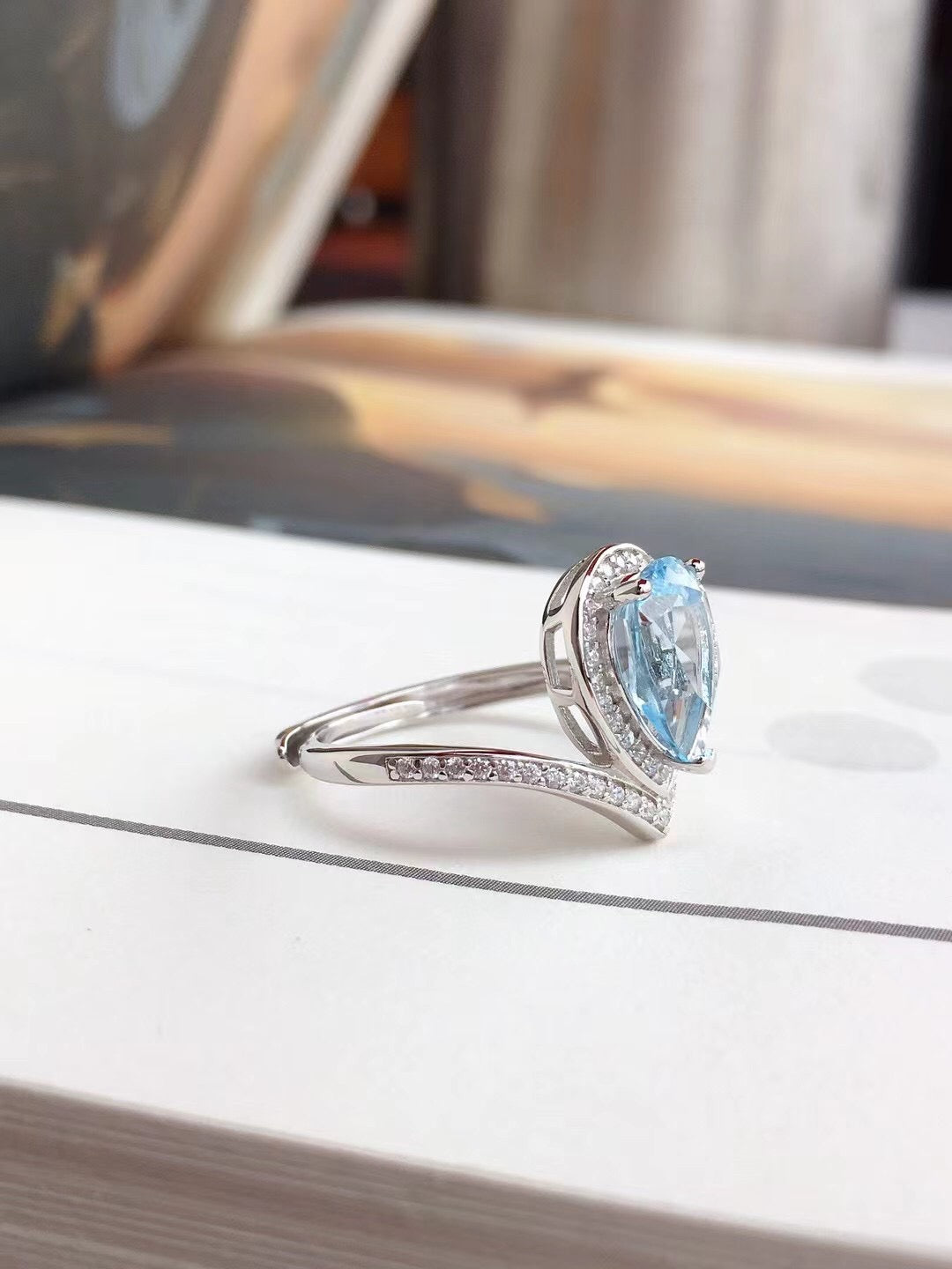 Enchanted rings in blue topaz