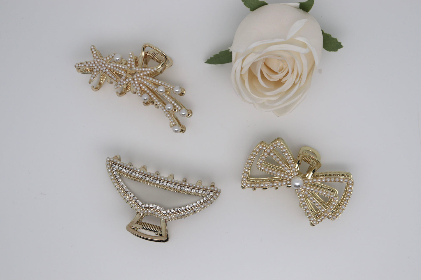 Gold Alloy Hair Claw Clips